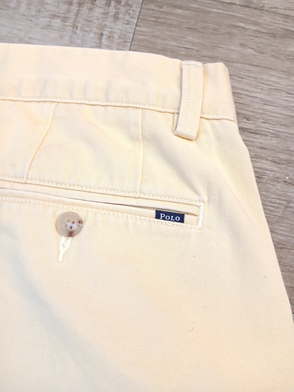Vintage Polo Ralph Lauren Pale Yellow Flat-Front Shorts Men's Size 32